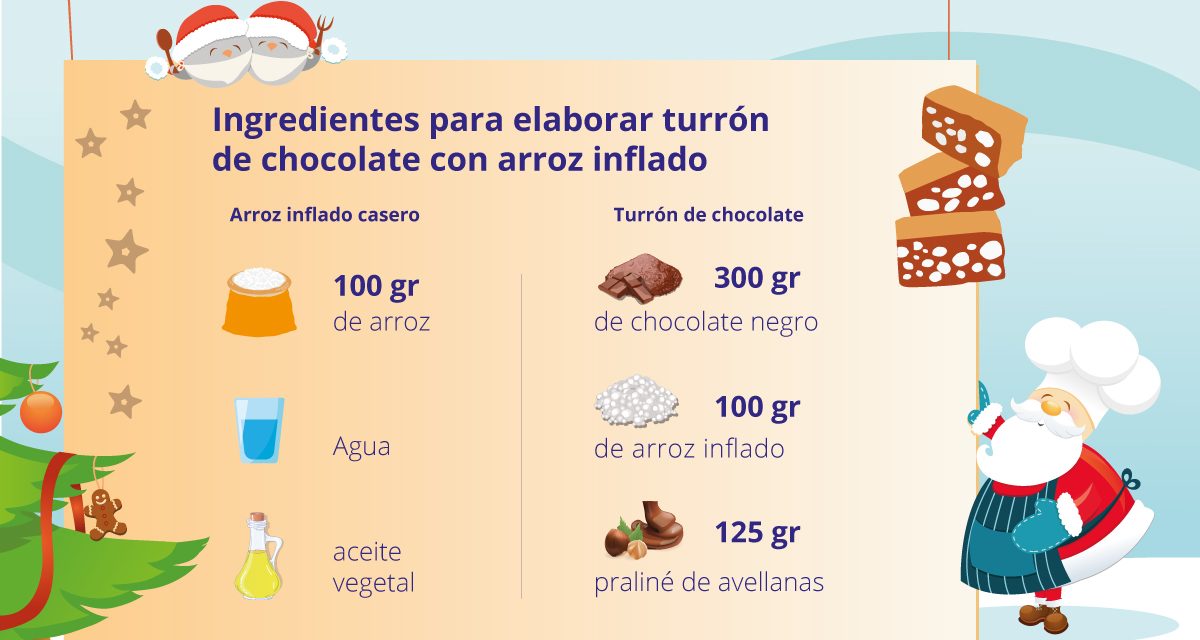 Turrón de chocolate con arroz inflado