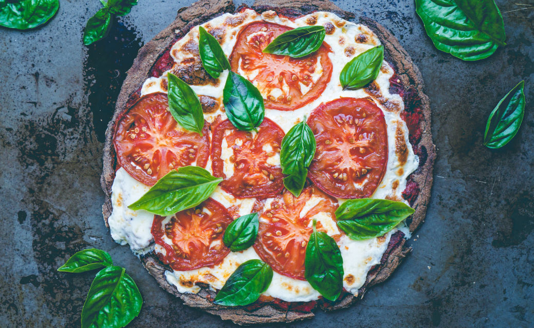 Pizza con base de quinoa