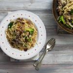 Spaghettini con brócoli y chipirones