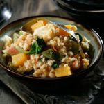 Arroz integral con quinoa, calabaza y alga kombu