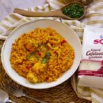 Arroz meloso con calamares y rape