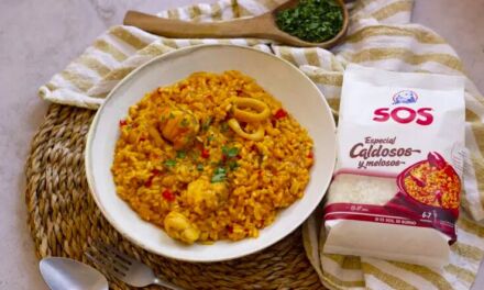 Arroz meloso con calamares y rape