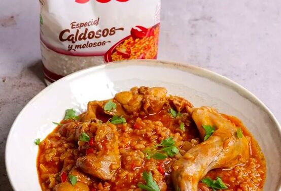 Arroz meloso con conejo y salsa de romesco