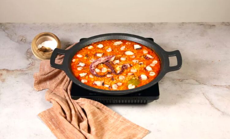 Arroz con pulpo y gambas